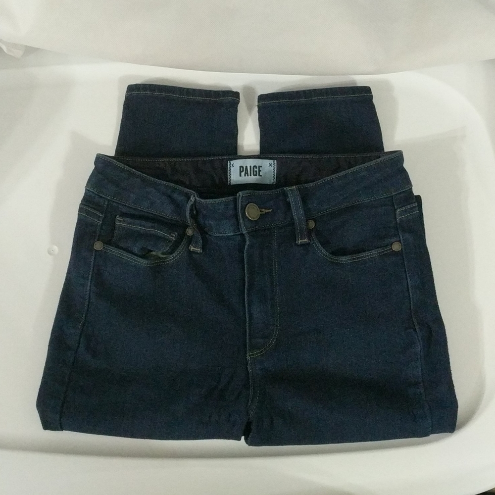 Paige Dark Wash Horton Ankle Skinny Jeans - size 24